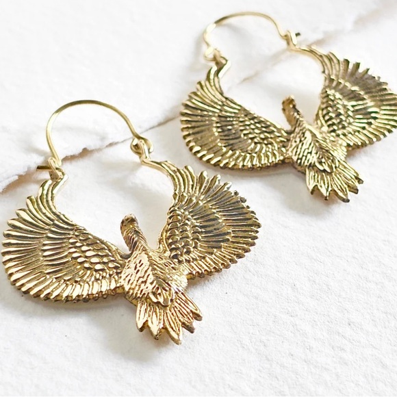 NWOT Golden Phoenix Earrings - Picture 3 of 5